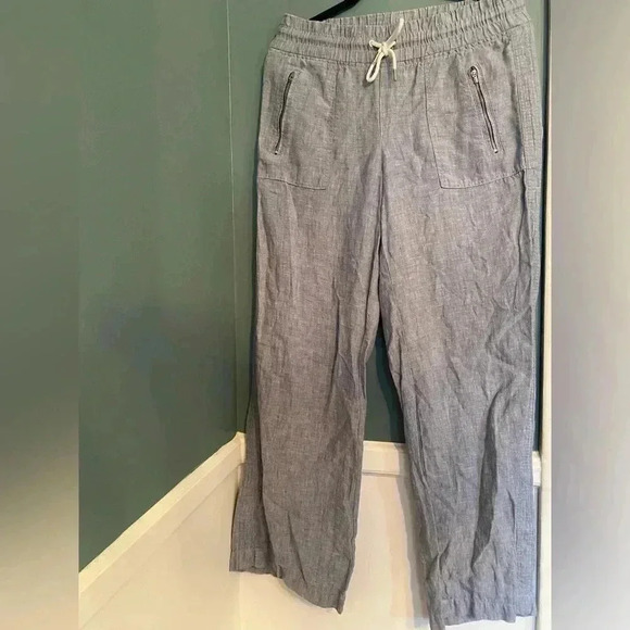 Athleta Cabi linen wide leg pants - size 8 - 100% linen - light blue - Picture 1 of 7